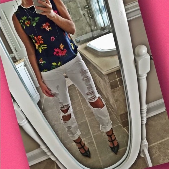 Flower jersey tank top size xs - Picture 3 of 3